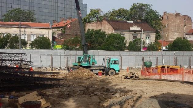 Hotel Hilton Beograd - gradilište u junu