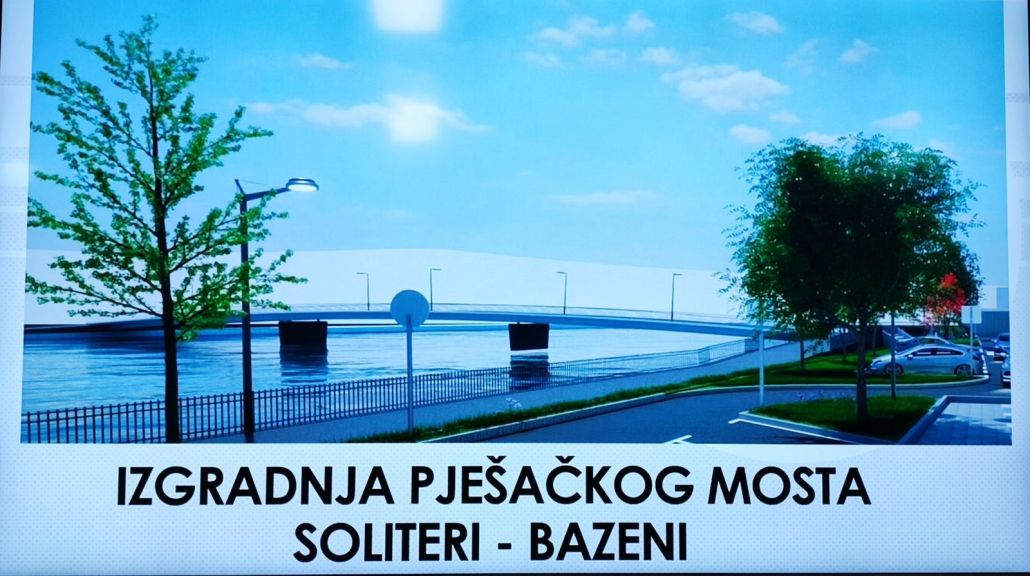 Pješački most soliteri bazeni u Konjicu